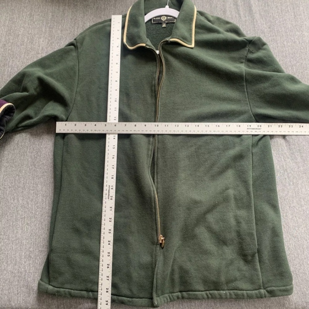 Vintage St. John Sport Dark Green Zip Sweater Jacket Top Old Money Preppy Chic S - Picture 10 of 11